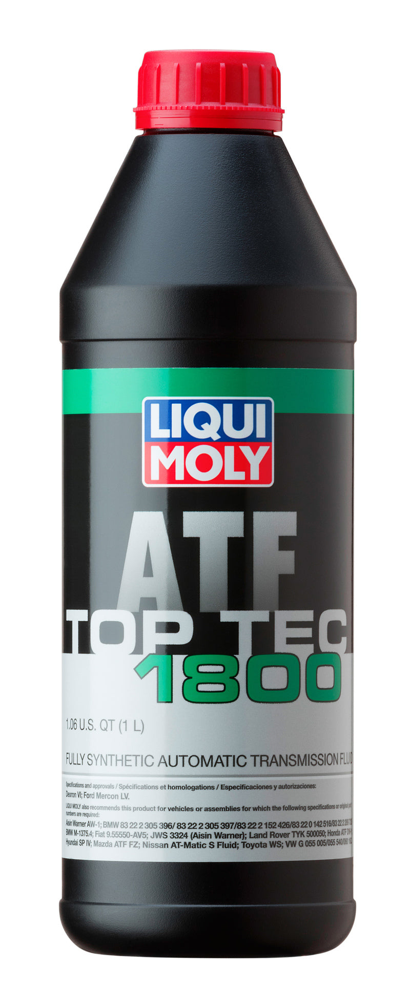 LIQUI MOLY Top Tec ATF 1800 1L gear oil container, suitable for automatic transmissions and gear systems.