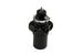 Turbosmart FPRF8 black fuel pressure regulator and filter, showcasing the compact design and durable construction.