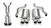 CORSA Performance Axle-Back Sport exhaust system installed on a vehicle, showcasing polished pipes and dual exhaust tips.