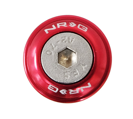 Set of 10 red NRG Fender Washer Kit with rivets for plastic car fenders, includes hardware for secure mounting and installation.