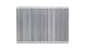 Vibrant vertical flow intercooler core with 12-inch width, 8-inch height, and 3.5-inch thickness, designed for high-performance cooling.