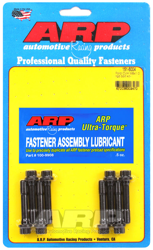 ARP Ford CVH M8 x 1.0 rod bolt kit with multiple steel bolts for engine assembly and performance upgrades.