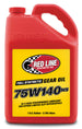 Red Line 75W140NS gear oil gallon container, high-performance gear lubricant for automotive differentials and transmissions.