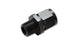 Vibrant -4AN female to 1/8 inch NPT male swivel straight adapter fitting showing metal construction and threading.