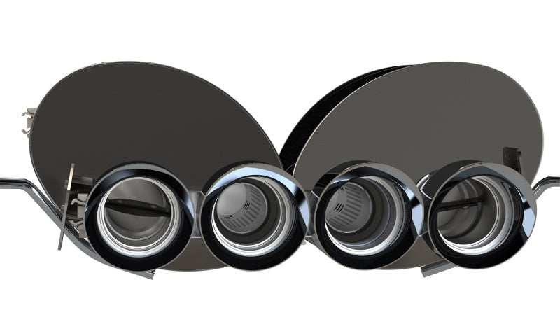 CORSA Performance axle back exhaust for Chevrolet Corvette C7 2014-2019 with dual NPP and quad black tips, showing the black exhaust tips