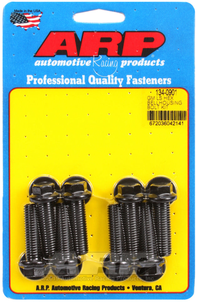 ARP GM LS Hex Bellhousing Bolt Kit with hardware components for secure installation of GM LS engine bellhousing.