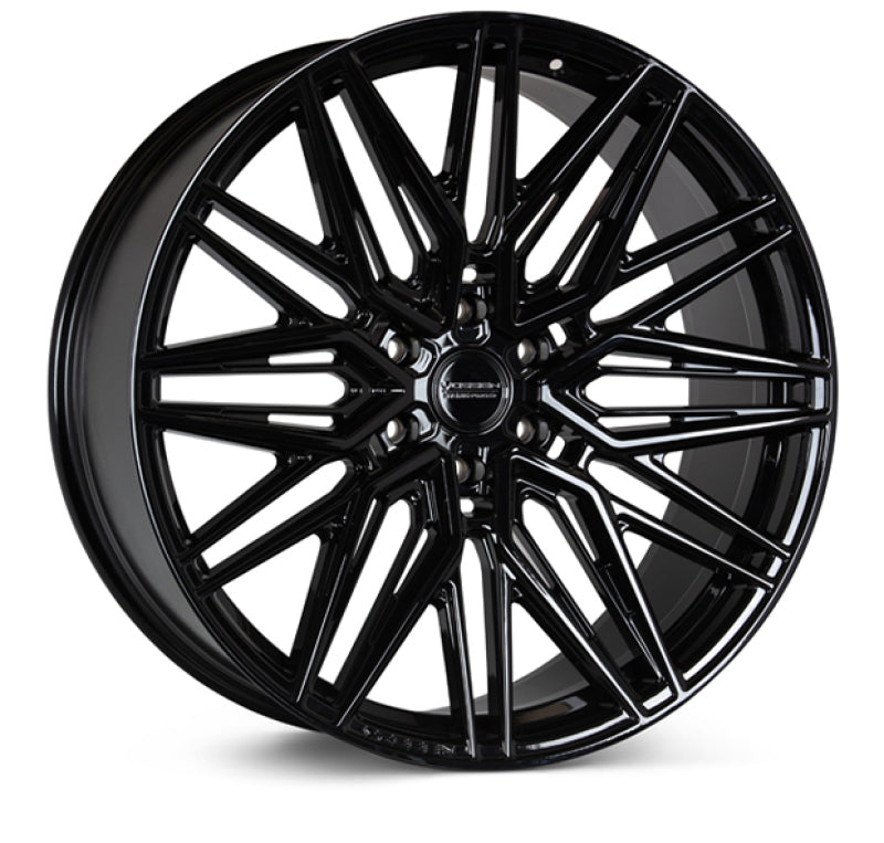 Vossen HF6-5 22-inch forged wheel with gloss black finish, deep face design, 6x135 bolt pattern, ET-18 offset.