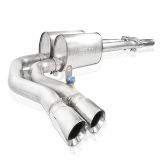 Stainless Works Lighting Style Catback exhaust system installed on a 2007-2018 Chevy Silverado pickup truck.