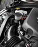 LMP Cadillac CT4-V Blackwing catch can, black metal engine part with hoses attached, designed for vehicle performance.