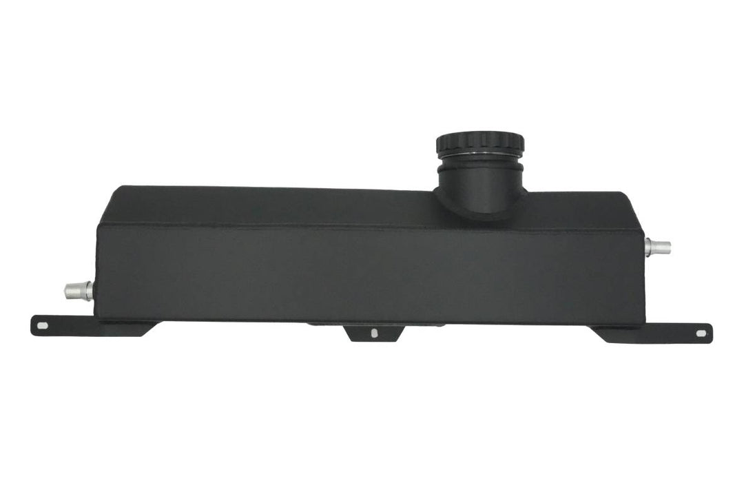 LMP Cadillac CTS-V 3 expansion tank showing the metal container with inlet and outlet ports for coolant system.