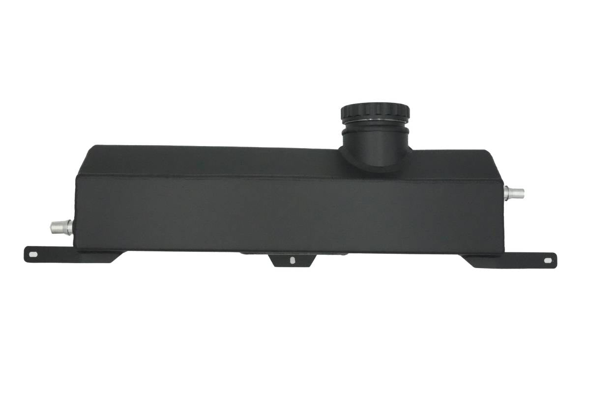 LMP Cadillac CTS-V 3 expansion tank showing the metal container with inlet and outlet ports for coolant system.