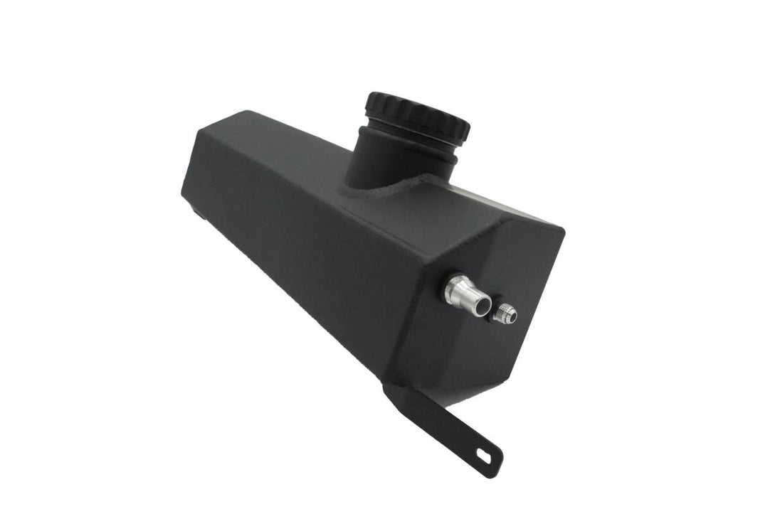 LMP Cadillac CT4-V Blackwing expansion tank, black plastic coolant reservoir with mounting hardware.