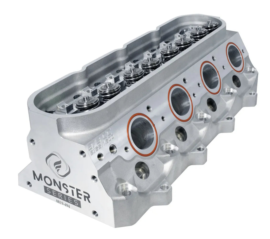 Frankenstein Engine Dynamics M311 LS3 Rect-Port Cylinder Head assembled, showcasing detailed aluminum construction and port design.