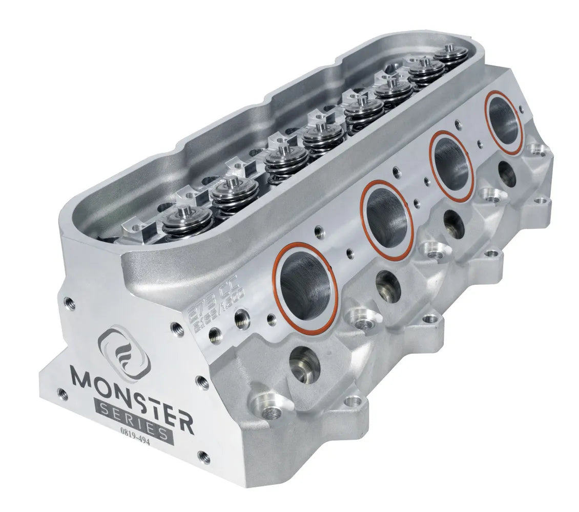 Frankenstein Engine Dynamics M311 LS3 Rect-Port Cylinder Head assembled, showcasing detailed aluminum construction and port design.