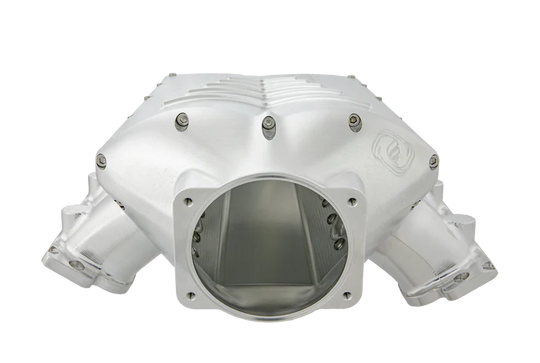 Frankenstein Engine Dynamics LowPro LS/LT billet intake manifold with machined finish, designed for high-performance automotive engines.