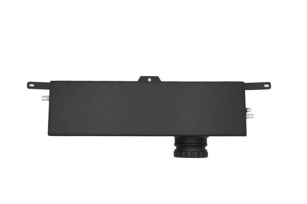 LMP Cadillac CT4-V Blackwing expansion tank in black, designed for cooling system upgrade with visible mounting features.