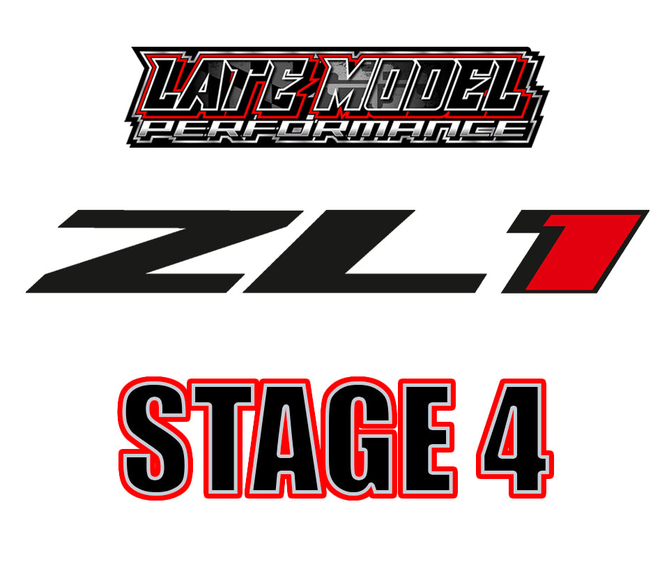 LMP ZL1 Stage 4 automotive upgrade kit with high-performance components for Chevrolet ZL1 vehicles.