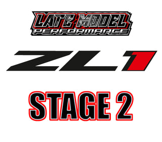 LMP ZL1 Stage 2 Package installed on a Chevrolet Camaro ZL1, showcasing upgraded performance components under the hood.
