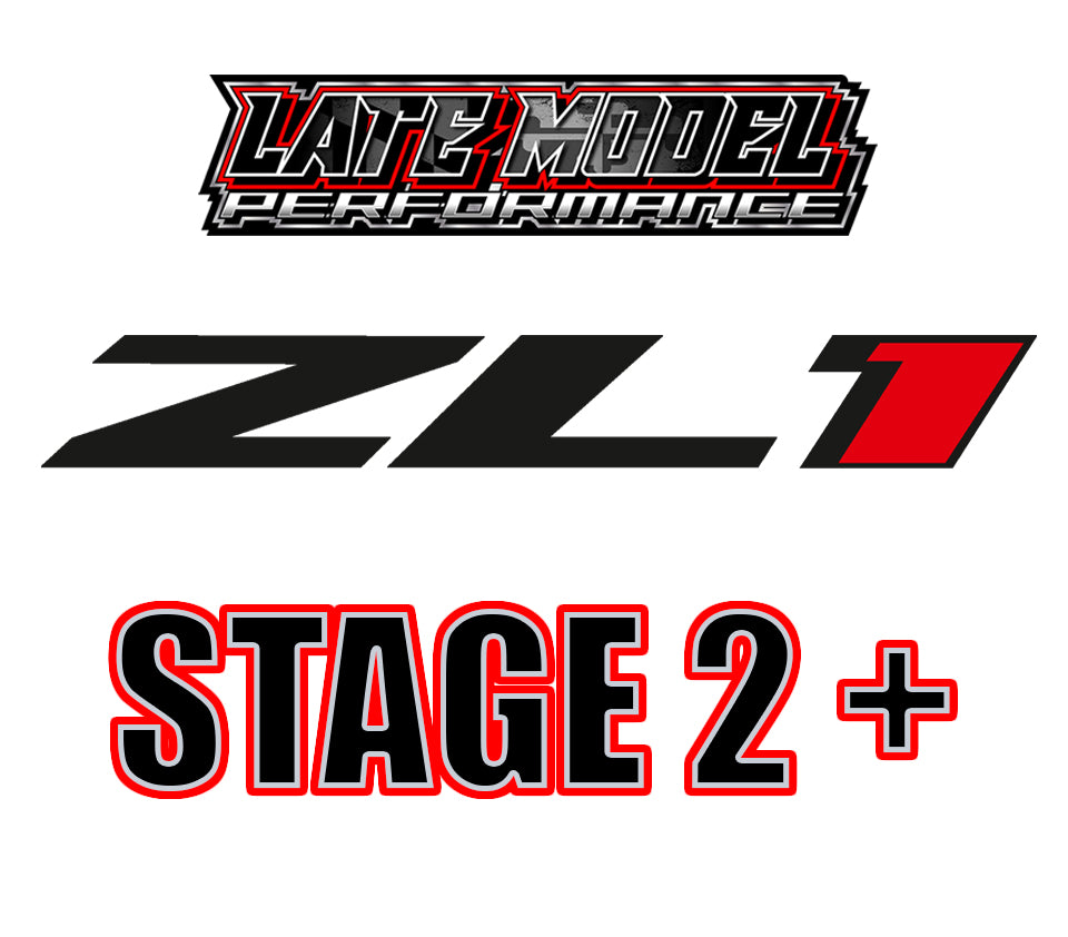 LMP ZL1 Stage 2+ (Del Package) car performance upgrade with visible exhaust and engine components on a ZL1 vehicle.
