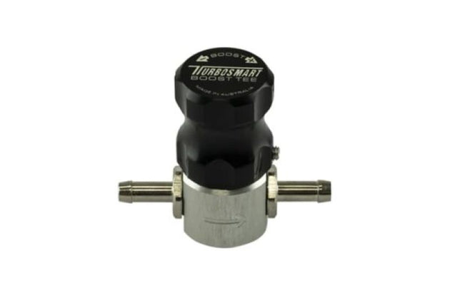Turbosmart Boost Tee manual boost controller in black, with adjustable fittings and durable build for precise turbo boost control.