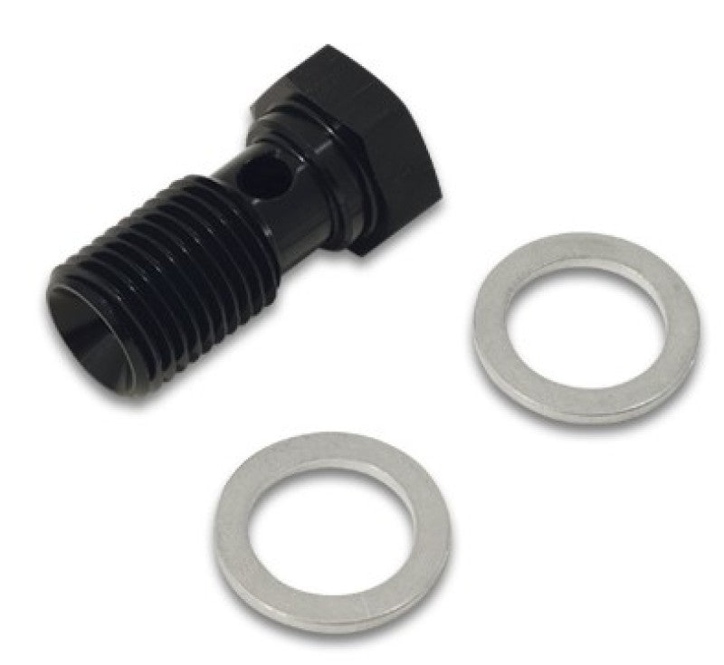 Vibrant M10 x 1.0 banjo bolt fitting with 23mm length, showing the threaded metal fitting for automotive or hydraulic use.