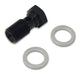 Vibrant M10 x 1.5 banjo bolt fitting with 23mm length, showing the threaded metal bolt for automotive or hydraulic applications.