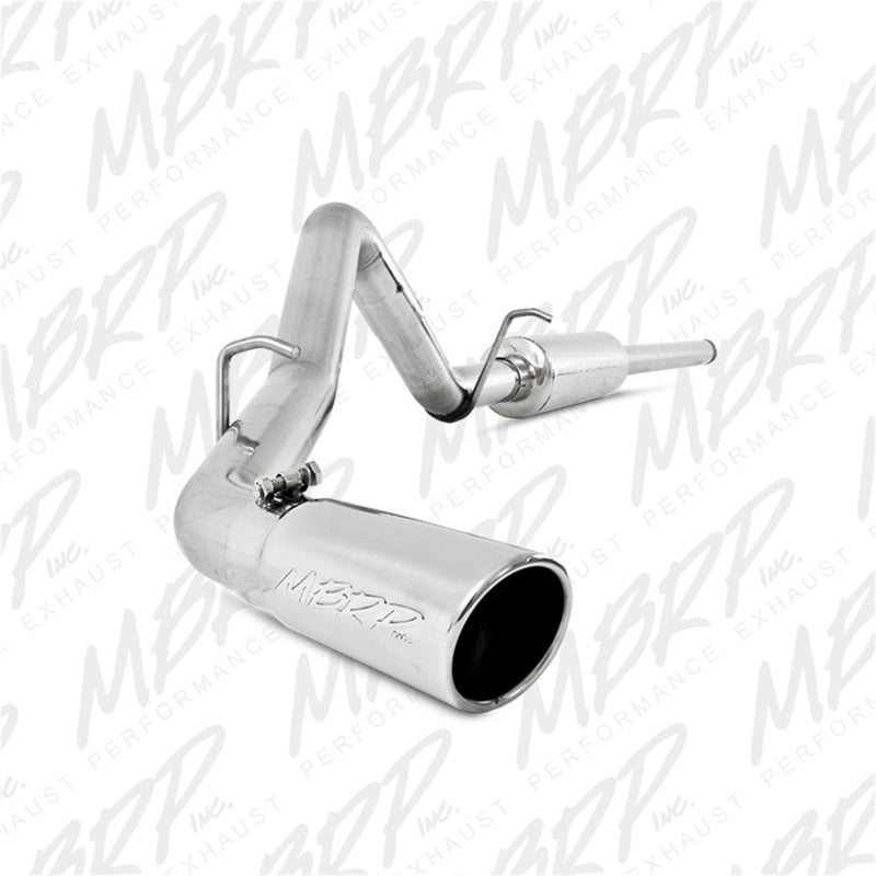 MBRP single side exit catback exhaust for 14 Chevy/GMC Silverado/Sierra 4.3L V6 and 5.3L V8, T409 stainless steel, side view