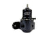 AEM high capacity universal black adjustable fuel pressure regulator showing the regulator with hoses and fittings.