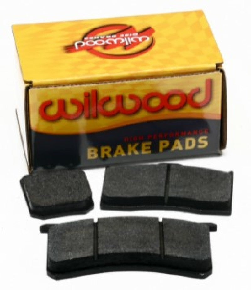 Wilwood BP-10 performance brake pad set for GP300, GP310, GP340 vehicles, showing the brake pads with branding and friction surfaces.