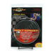 Black DEI Exhaust Wrap 1in x 50ft, heat-resistant thermal insulation for exhaust pipes, shown rolled out on a surface.