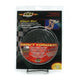 Black DEI Exhaust Wrap 1in x 50ft, heat-resistant thermal insulation for exhaust pipes, shown rolled out on a surface.