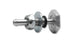 Vibrant soft mount vacuum line fitting assembly for silicone connectors, featuring a durable metal fitting designed for secure connections.