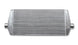 Vibrant air-to-air intercooler with end tanks, 25-inch wide, 12-inch high, 3.5-inch thick, with 3-inch inlet and outlet.