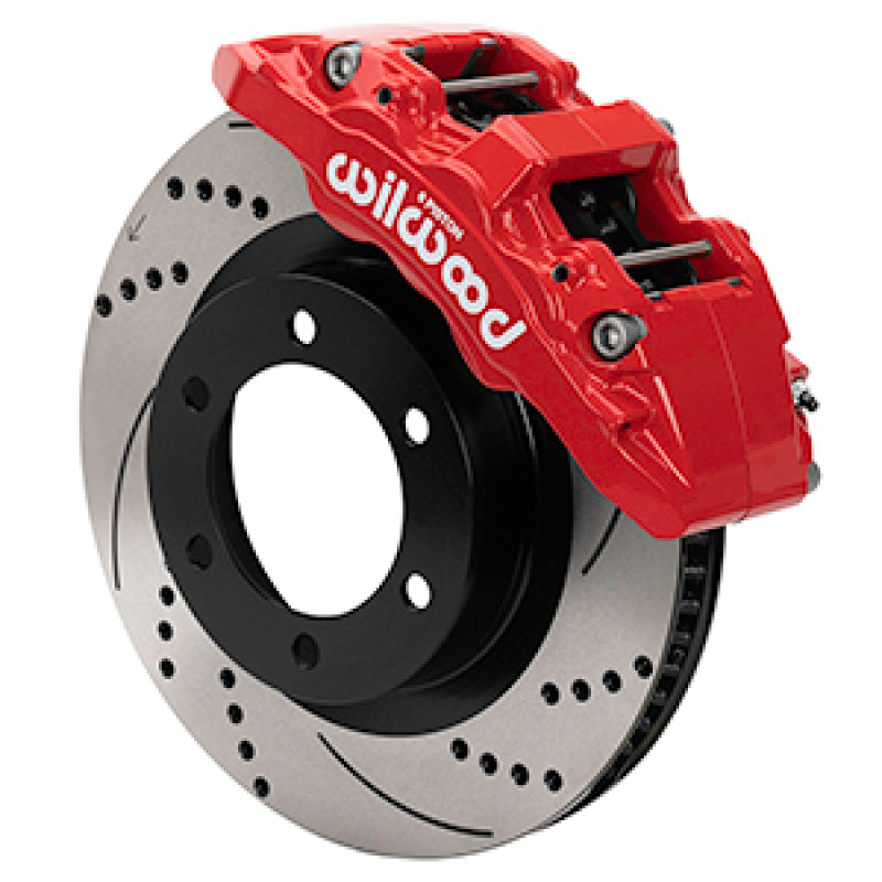 Wilwood Bronco Aerolite 6R big brake kit with drilled and slotted rotor, red caliper, for 21-24 Ford Bronco, 6 x 5.50in hub