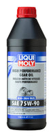 LIQUI MOLY 1L High Performance Gear Oil GL4+ SAE 75W90 bottle for gear lubrication and vehicle maintenance.