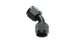 Vibrant black -6AN to -6AN female flare swivel 45-degree fitting for automotive or performance applications.