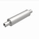 MagnaFlow Magna SS muffler with 14x4x4 inch dimensions and dual 2x2 inlet/outlet, stainless steel construction, installed on a vehicle.