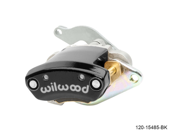 Wilwood MC4 mechanical left hand brake caliper in black with 1.19-inch piston and 1.10-inch rotor for performance vehicles.
