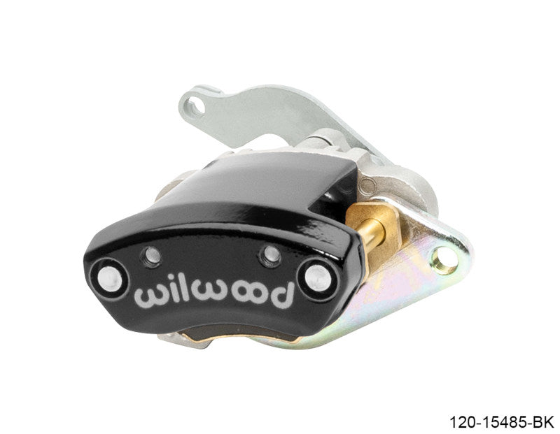 Wilwood MC4 mechanical left hand brake caliper in black with 1.19-inch piston and 1.10-inch rotor for performance vehicles.