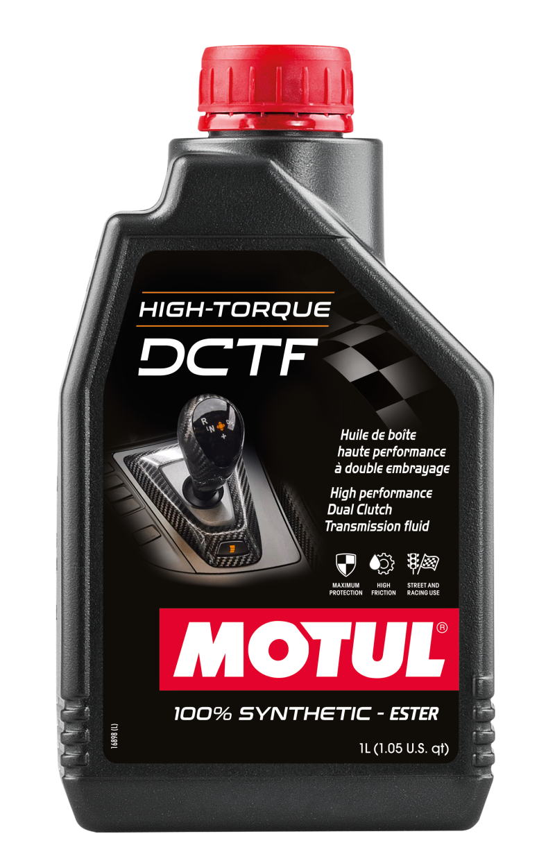 Motul High Performance DCT Gear Oil 1L bottle, designed for optimal transmission performance and smooth shifting.
