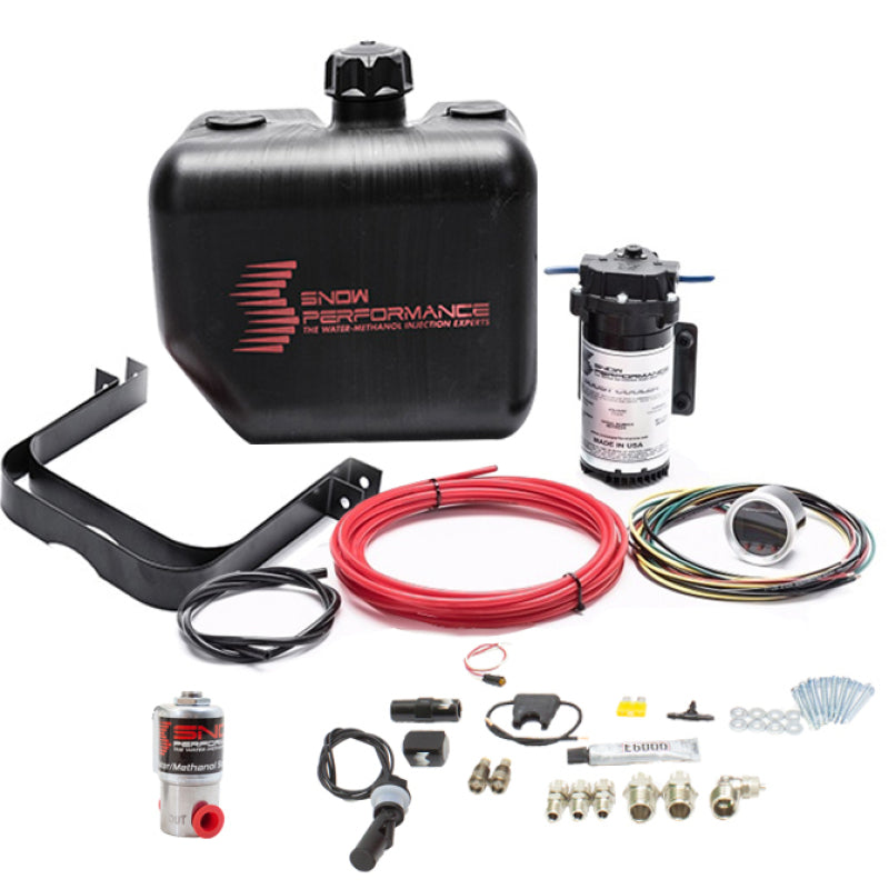 Snow Performance 2.5 Boost Cooler water methanol injection kit with hoses and components for enhanced engine performance