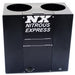 Nitrous Express NX Hot Water Bottle Bath accessory with a clear silicone bottle and metal nozzle, designed for nitrous oxide applications.