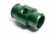 Radium Engineering green universal hose barb adapter for 1-1/4 inch ID hose with 1/4NPT port, fitting for automotive or industrial use.