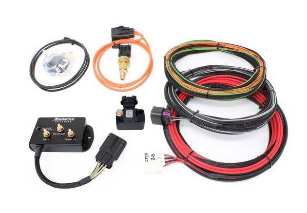 Aeromotive VaporWorx Gen 2 CTS-V fuel pump controller kit with electronic module and wiring for returnless fuel systems.