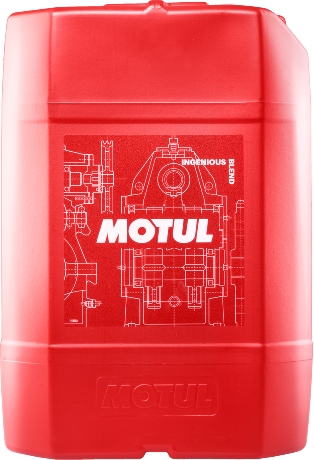 Motul High Performance DCT Gear Oil 20L container, designed for transmission systems, with a blue and white label featuring product details.