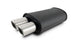 Vibrant Streetpower flat black muffler with dual angle tips, 9x5x15 inches body, 2.5-inch inlet, 3-inch tip OD, for car exhaust upgrade