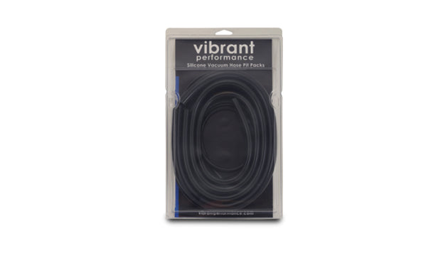 Vibrant silicon vacuum hose kit with multiple sizes including 1/8, 5/32, 3/16, 1/4, and 3/8 inch hoses in black for automotive use.
