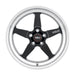 Weld S104 18x9.5 Ventura cast wheel with 5x120.65 bolt pattern, ET50, gloss black finish, 70.3mm center bore.