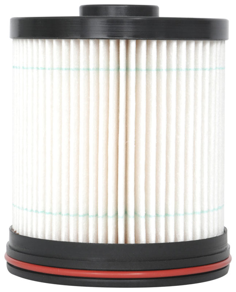 K&N universal replacement fuel filter with 40.016-inch length and 3.438-inch diameter, designed for automotive fuel systems.