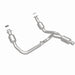 MagnaFlow catalytic converter direct fit for 2014-2016 GMC Sierra 1500 V6 4.3L engine, showing the metallic component with inlet and outlet ports.